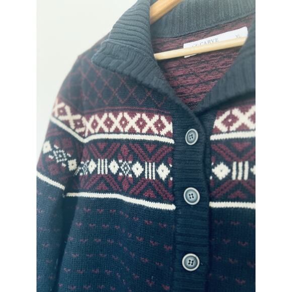 Carve Designs 100% Merino Wool Cardigan Sweater Sz XL Women's Button Front - Picture 6 of 10